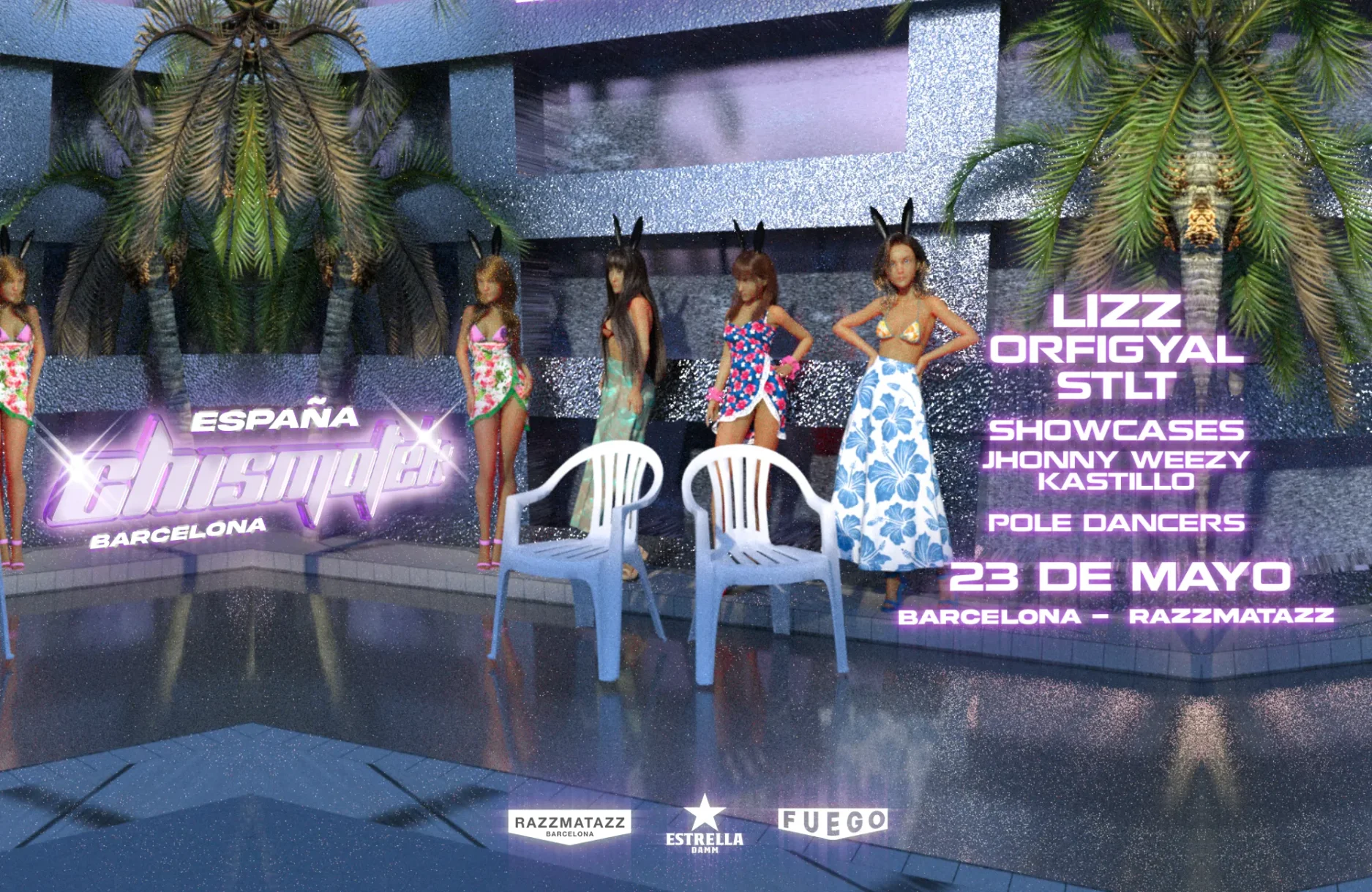 Lizz presenta La Chismoteka: LIZZ + STLT + Orfigyal. Showcases by Jhony Weezy & Kastillo